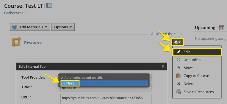 Edit LTI® resource in schoology when deep linking URL is incorrect